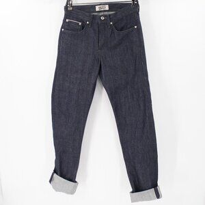 Naked & Famous Jeans Men 30 L34 Slim Straight Selvedge Mid Rise Button Fly Denim